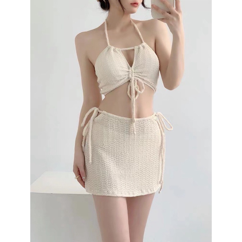SÉT BIKINI 3 MÓN MÀU BE SIÊU XINH
