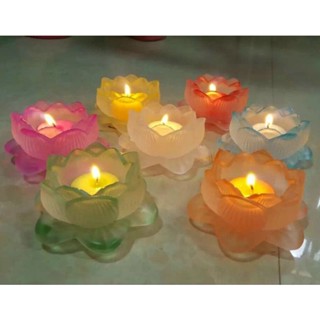 đế để đèn cầy hoa sen sáp nến đá lưu ly thờ cúng