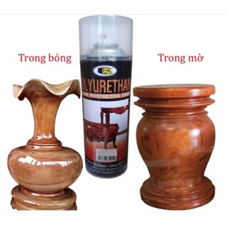 Sơn xịt bóng gỗ PU Polyurethane 600ml - xịt bóng Bosny 400ml