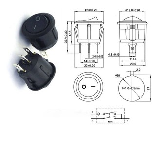 Công tắc tròn on/off kcd1-105 3pin