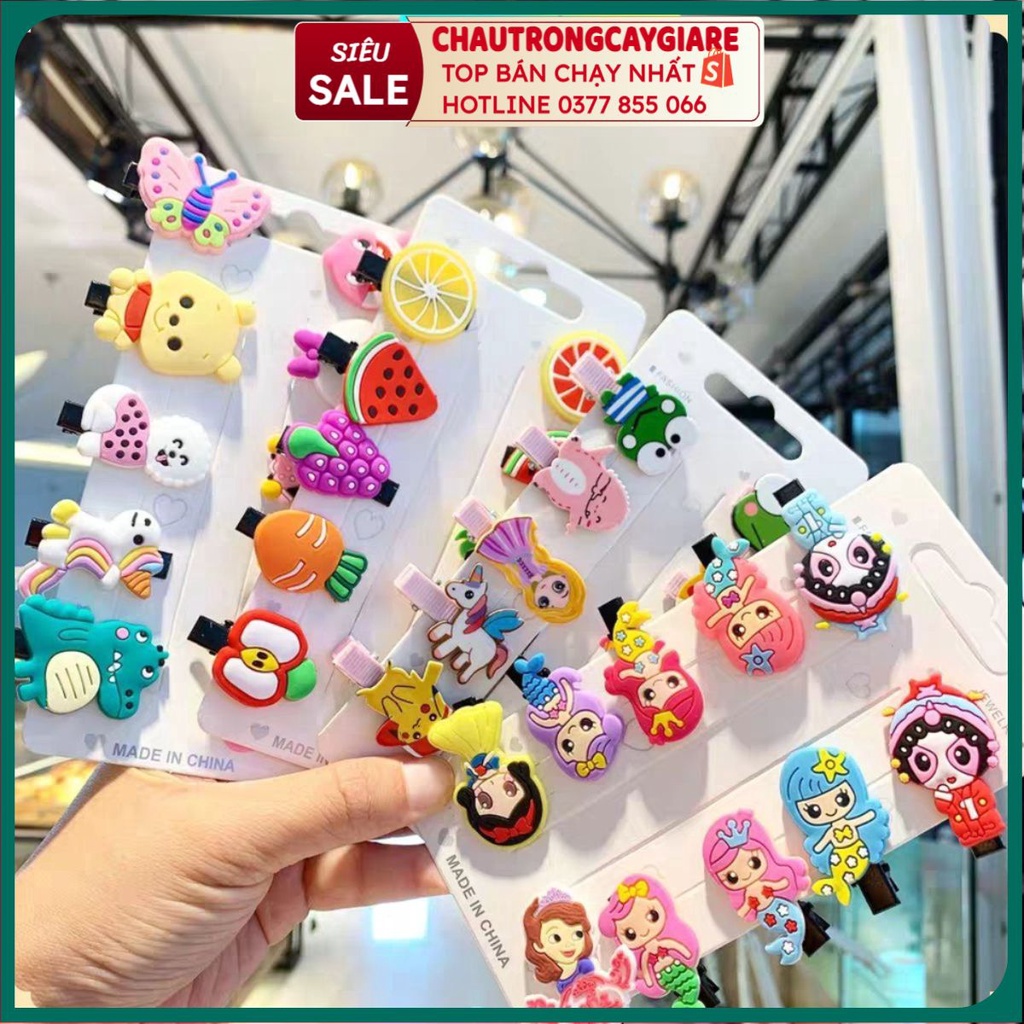 (Combo Set 10 Kẹp) Kẹp Cặp Tóc Mái Kiểu Hoạt Hình Xinh Xắn Cho Bé Gái - #kep_toc_cho_be