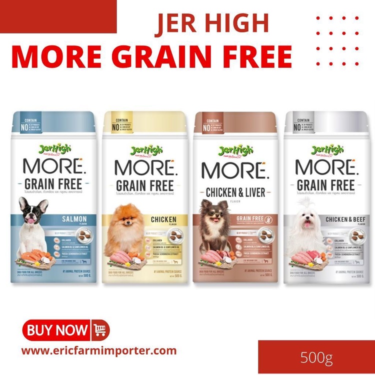 Hạt Giòn Jerhigh More Grain Free 500g 🐶 FREE SHIP 🐶 Không ngũ cốt, bột đẹp lông
