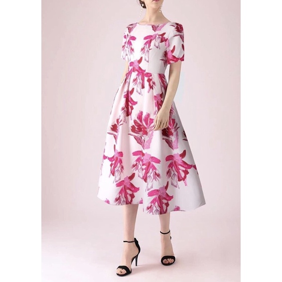 BEUCLOSET - Đầm CK in hoa form xoè dự tiệc
