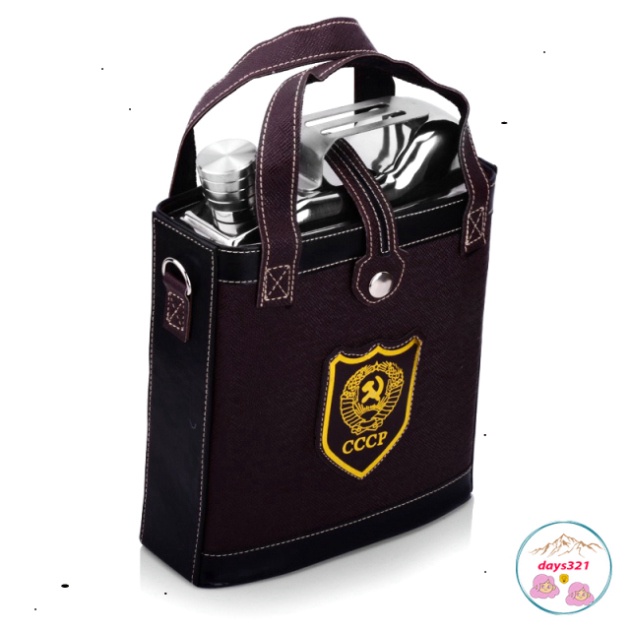 Bình Tông 5.4L CCCP Đựng Rượu Inox 5,4 Lít kiến tạo Dạng Can Kèm Bao Da chất lượng đảm bảo Cao, bền vững có