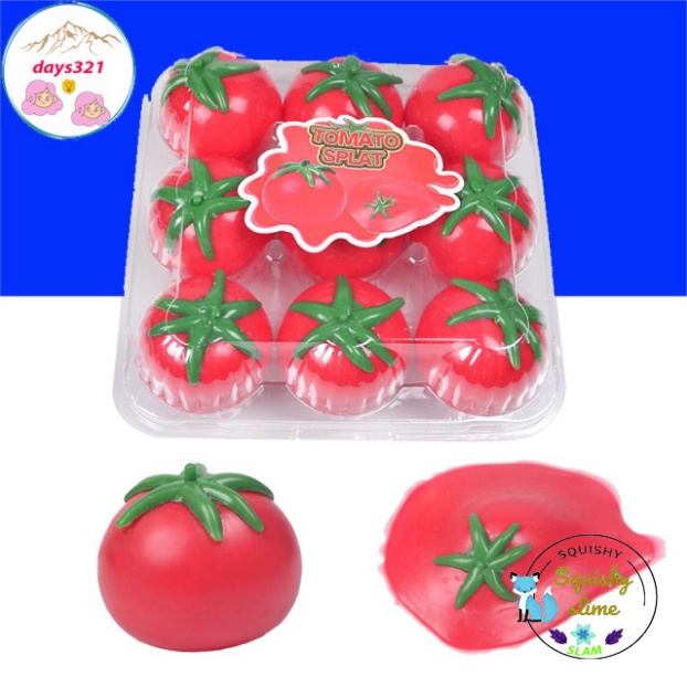Đồ Chơi Squishy Gudetama Hình quả quả cà chua ĐỎ bóp trút giận siêu đàn hồi và co dãn dễ thương hóa giải mệt mỏi slimne