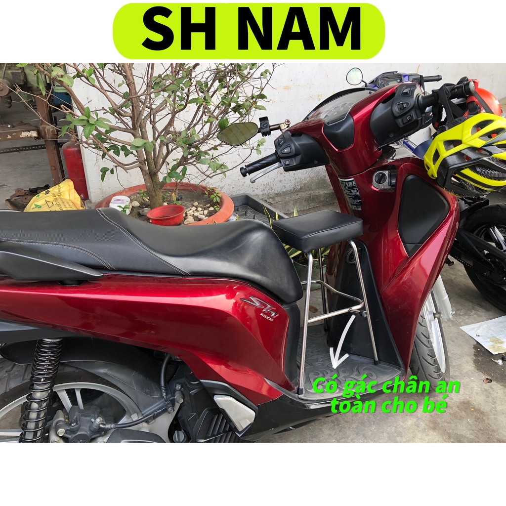 Ghế Ngồi Xe Máy Cho Bé Các Loại Xe -Ghế Đôn Xe Máy Không Có Vòng , GHẾ ĐÔN GA INOX YÊN NỆM ĐEN