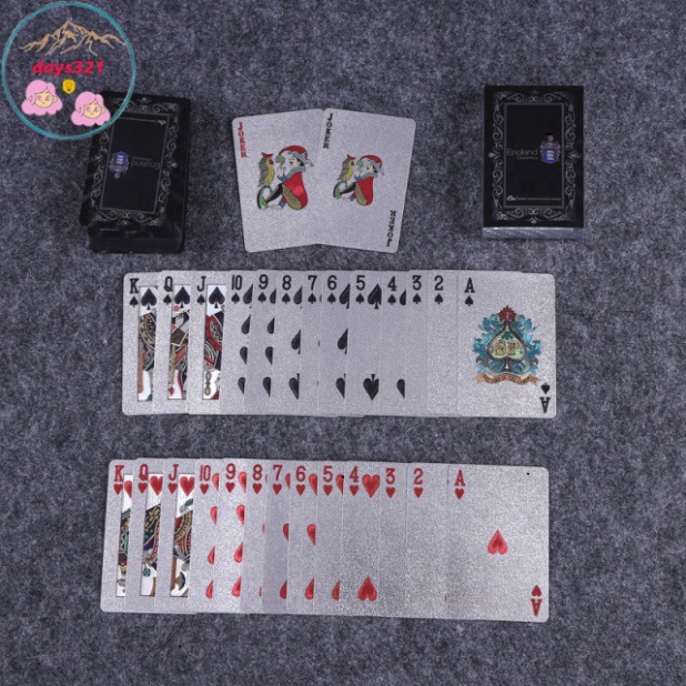 Bộ Bài Tây nhựa thuộc loại cứng Đẹp Mạ BẠC, Tú Lơ Khơ0