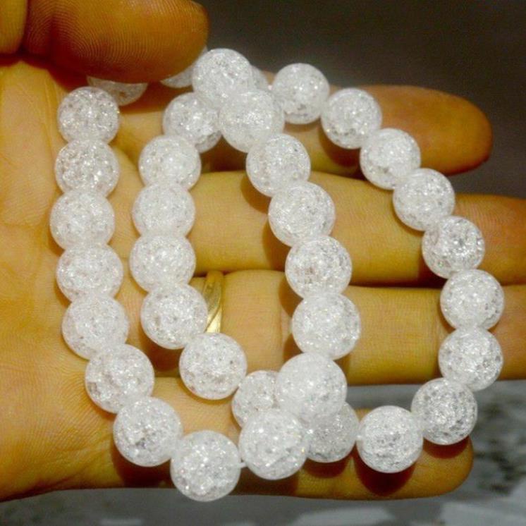 Cao cấp, vòng tay chuỗi đá mã não bông tuyết trắng