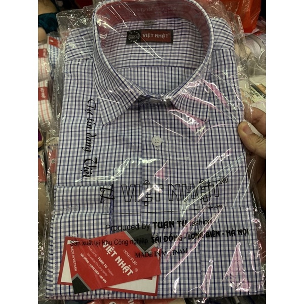 Áo sơ mi nam trung niên dài tay kẻ hàng công ty