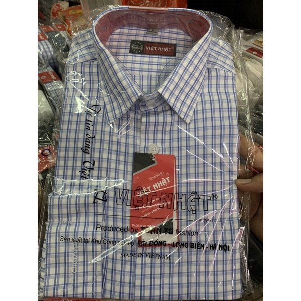 Áo sơ mi nam trung niên dài tay kẻ hàng công ty