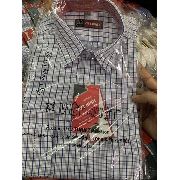 Áo sơ mi nam trung niên dài tay kẻ hàng công ty