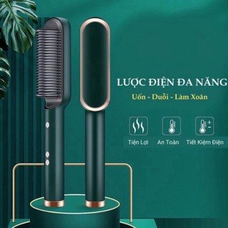 Lược điện chải tóc tạo kiểu chuyên nghiệp, lượt điện 3in1 đa năng - kiêm máy uốn duỗi ép tóc tạo kiểu - l3 hot