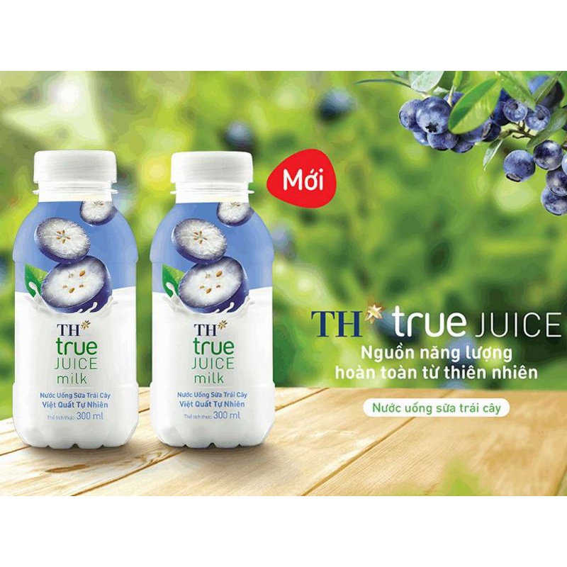 Thùng 24 chai sữa trái cây Việt Quất TH