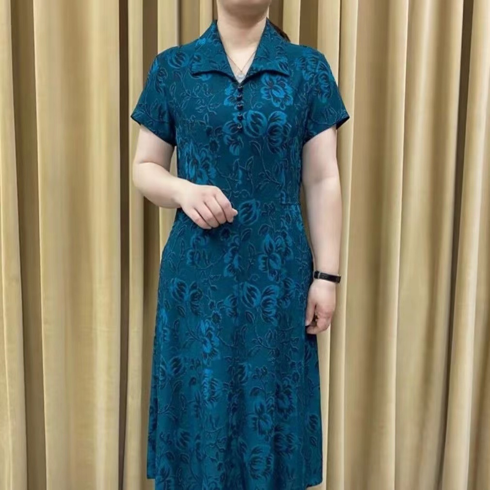 Đầm Sườn Xám Tay Ngắn Phong Cách Phương Tây Thời Trang Mùa Hè Mới 2023 Dành Cho Phụ Nữ Trung Niên