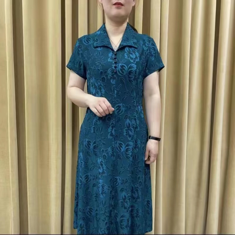 Đầm Sườn Xám Tay Ngắn Phong Cách Phương Tây Thời Trang Mùa Hè Mới 2023 Dành Cho Phụ Nữ Trung Niên