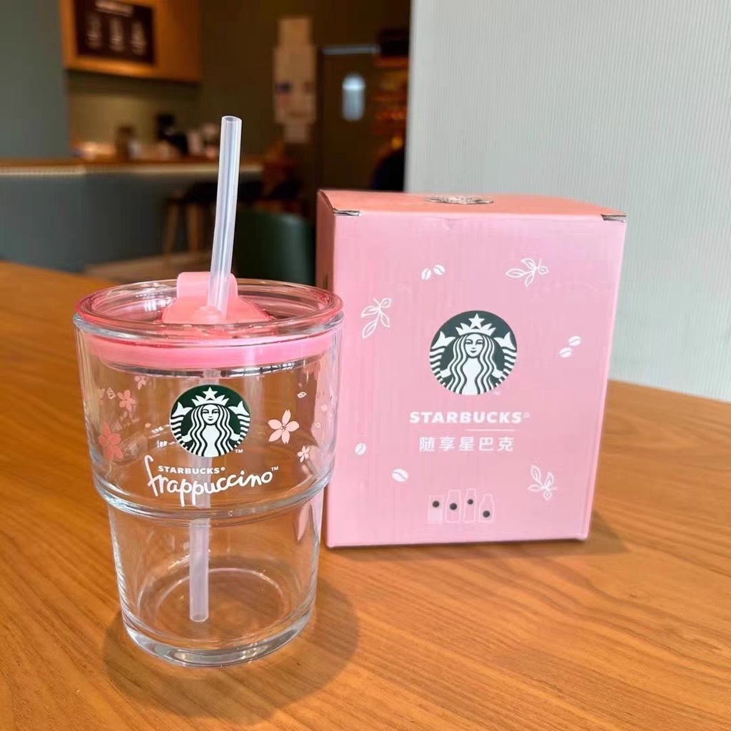 Cốc Uống Nước Starbucks Nhỏ Gọn Có Ống Hút Để Bàn Tiện Dụng