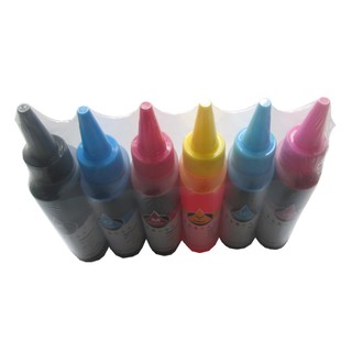 Mực in phun 6 màu - đen, xanh, xanh nhạt, đỏ, đỏ nhạt, vàng Kim Mai cho máy in Epson T60, T50, T30