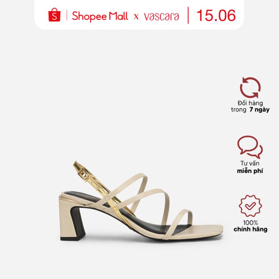 Vascara Giày Sandal Multi-Strap Phối Metallic Slingback - SDN 0748