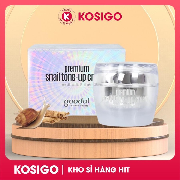 Kem Ốc Sên Goodal Premium Snail Tone-Up Cream Hàn Quốc 50ml dưỡng ẩm, trắng da nâng tone, trẻ hoá da