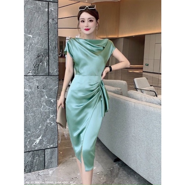 ĐẦM BODY CỔ LẬT NHÚN EO CAO CẤP [NNQB14062023]