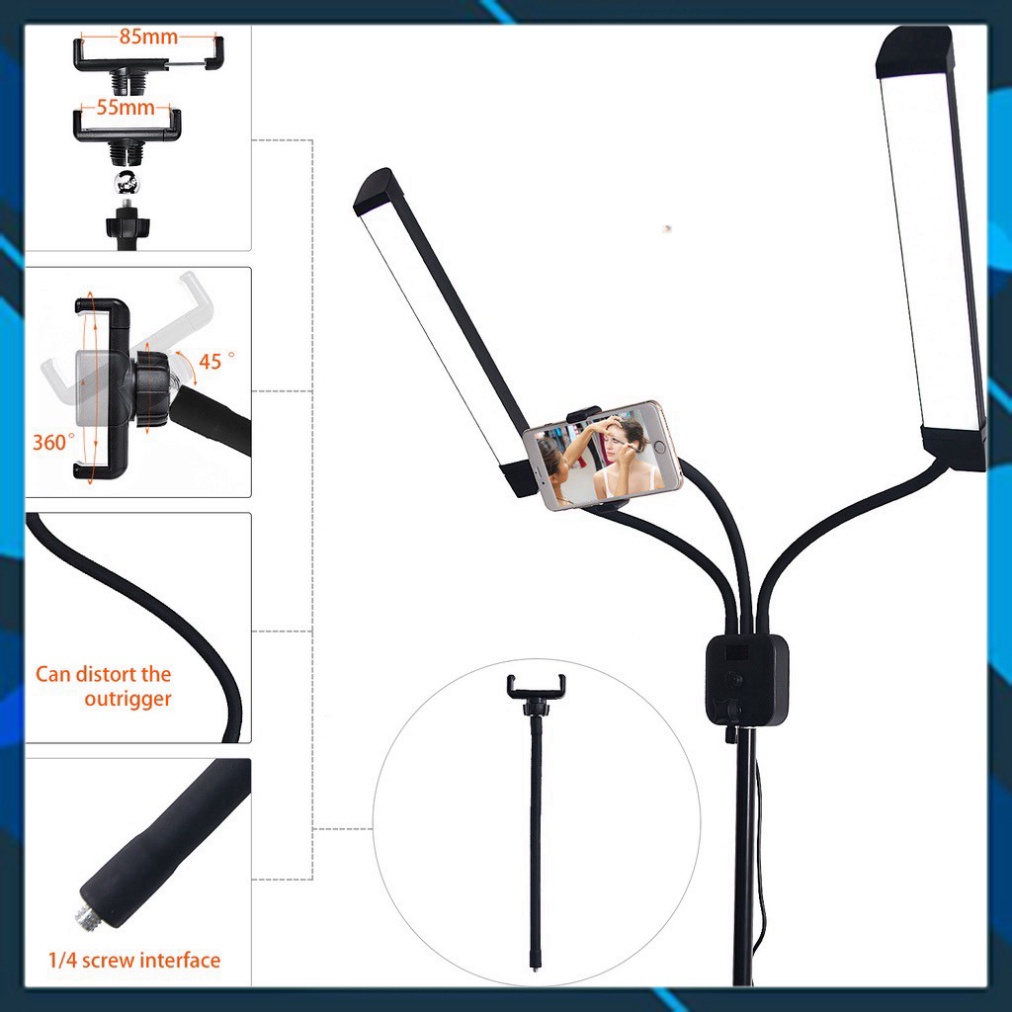 Đèn livestream 2 Râu.Đèn 2 râu hỗ trợ phun xăm, spa, thẩm mỹ