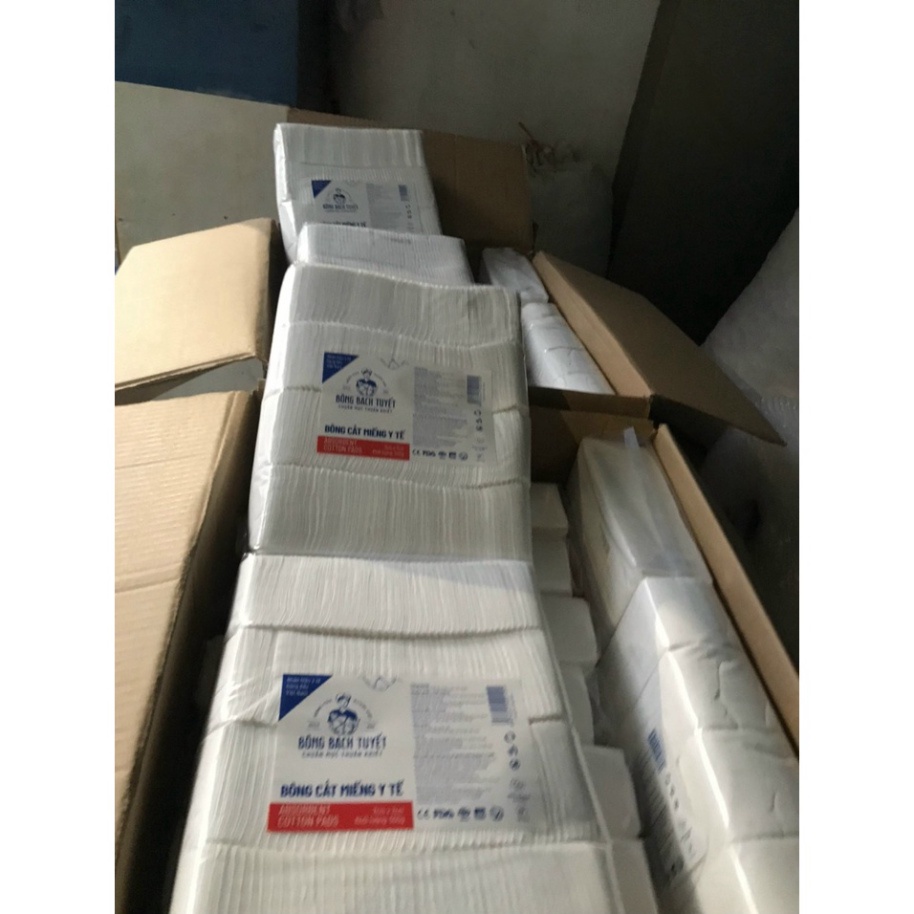 Bông Gòn cắt miếng Sẵn 1kg Vệ Sinh cho bé 7x7, 10 x 10 - Chính hãng Bông Bạch Tuyết