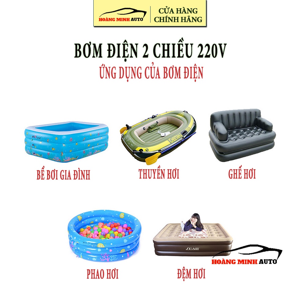 Máy Bơm Hút Đệm Hơi, Phao Bơi, Hồ Bơi, Giường Đệm Hơi Nguồn 220V Công Suất Cực Mạnh