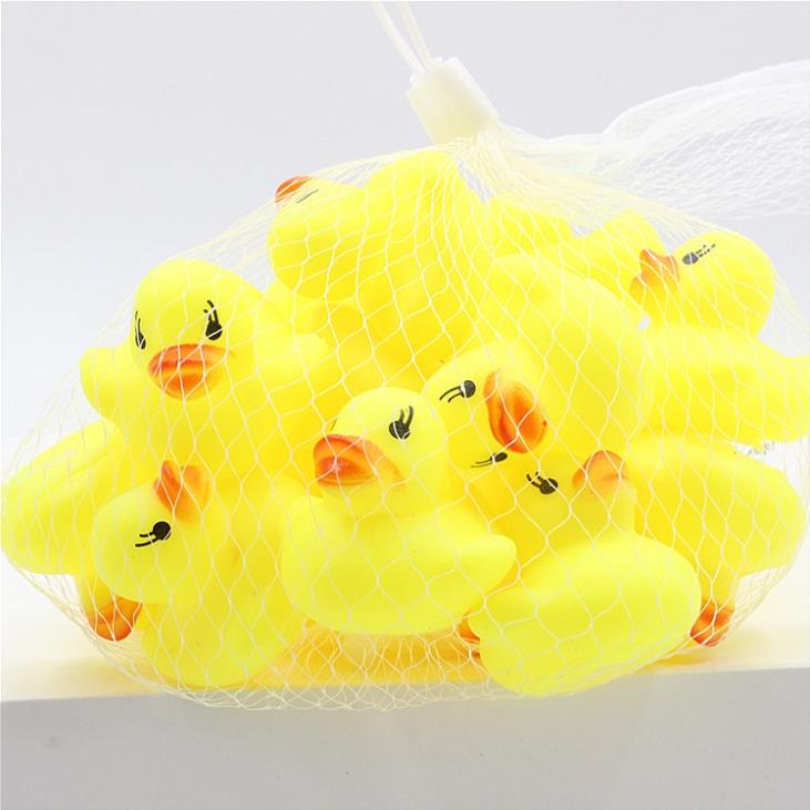 Túi vịt 20 con thả bồn nước bóp chít chít màu vàng