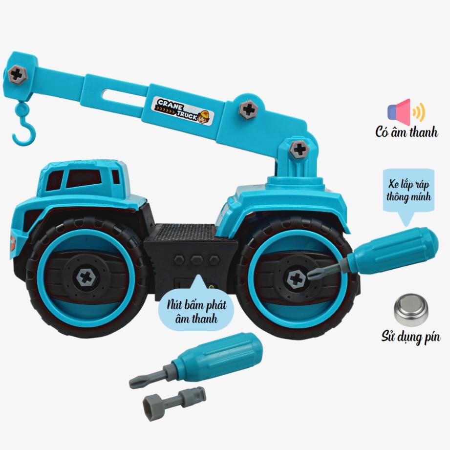 Xe cẩu lắp ráp thông minh có âm thanh HT7758 hàng Việt Nam chất lượng