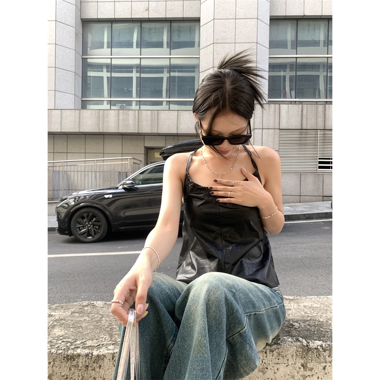 Áo Hai Dây Xếp Ly Thiết Kế Đơn Giản Hợp Thời Trang