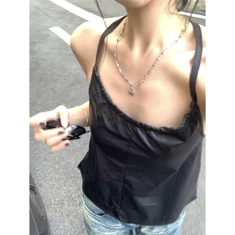 Áo Hai Dây Xếp Ly Thiết Kế Đơn Giản Hợp Thời Trang