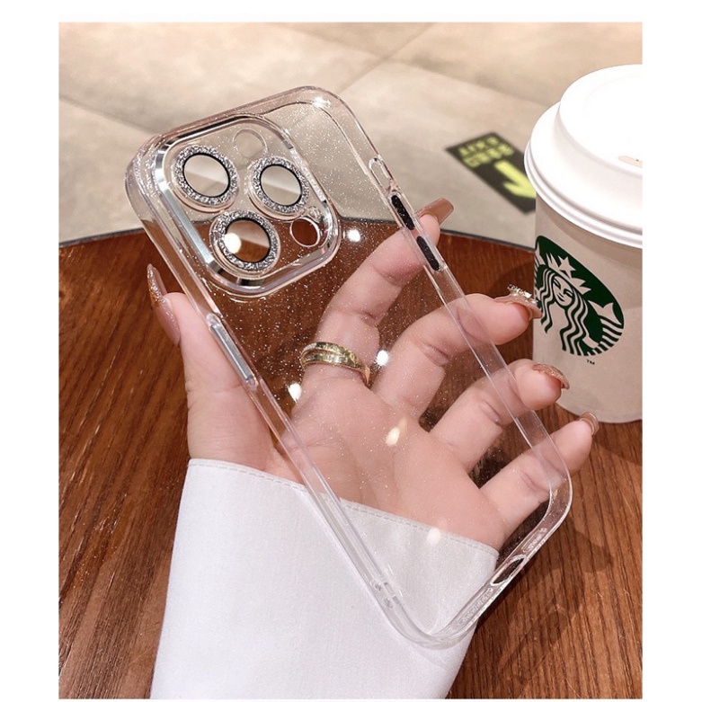 Ốp lưng Meruyi trong ánh nhũ bảo vệ camera cho iPhone 14 Pro max, 14 Pro, 13 Pro max, 12 Pro max siêu lấp lánh nổi bật
