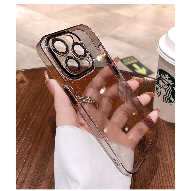 Ốp lưng Meruyi trong ánh nhũ bảo vệ camera cho iPhone 14 Pro max, 14 Pro, 13 Pro max, 12 Pro max siêu lấp lánh nổi bật