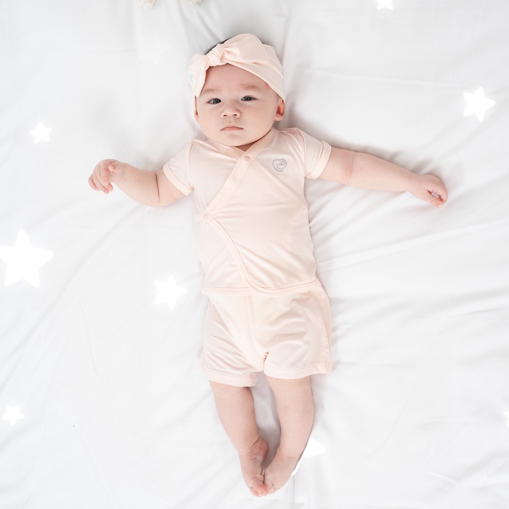 Bộ quần áo ngắn tay cài chéo Twinkle BU Baby cho bé chất liệu sợi tre - Bambus BBB130801 | Quần áo chính hãng