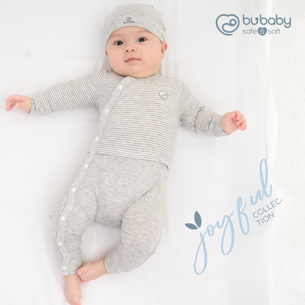 Bodysuit cho bé Sơ Sinh cài cúc chéo chất liệu Siro Cotton mềm mại BU Baby BSR210800 | Quần áo BU Baby chính hãng