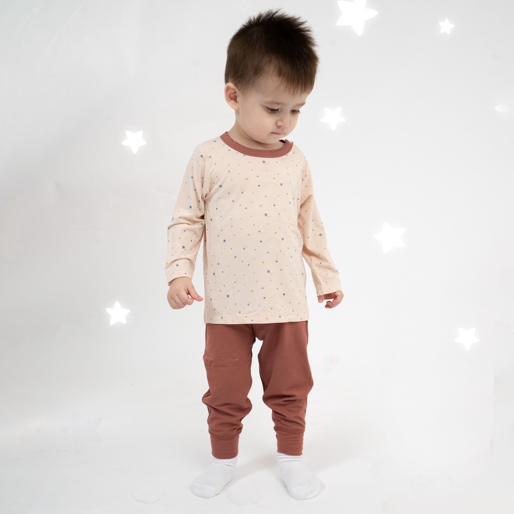 Bộ quần áo dài tay cài vai Twinkle - Bambus BBB110107 | Quần áo BU Baby chính hãng