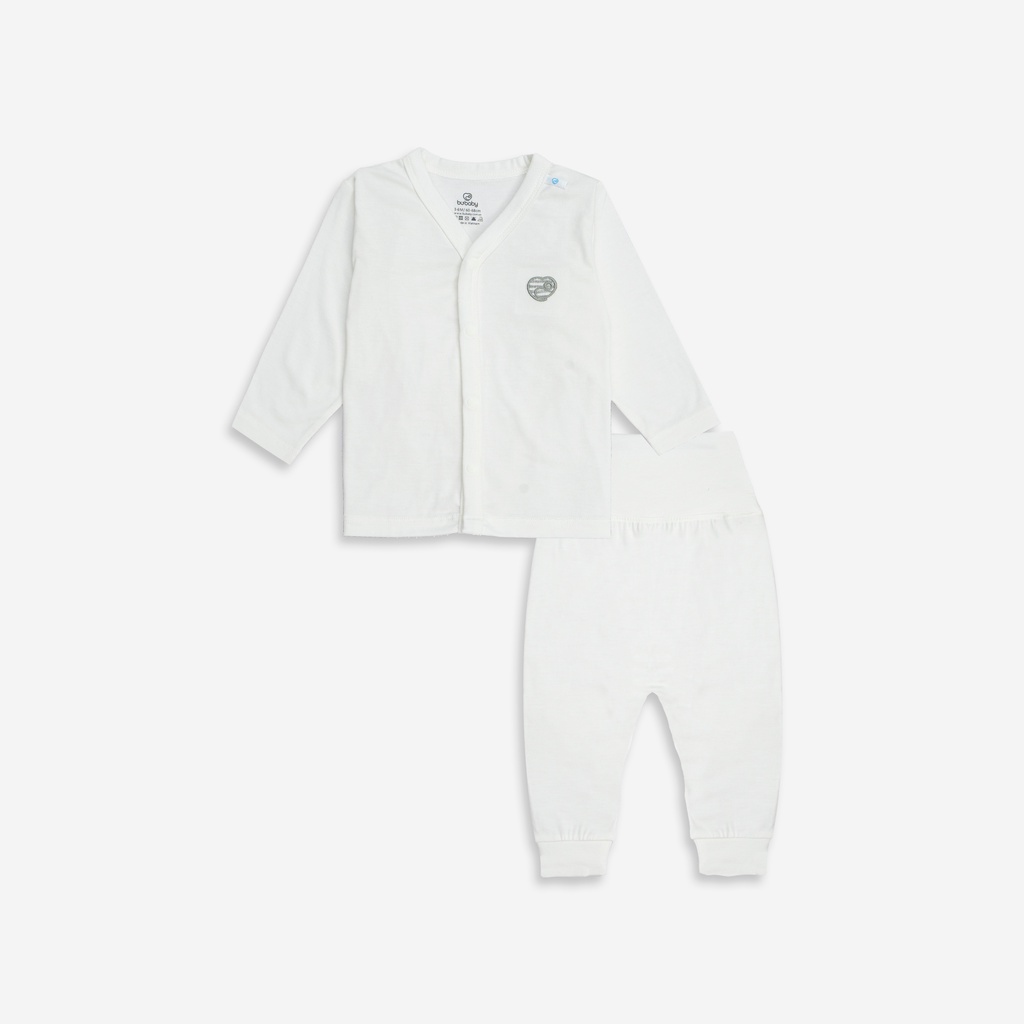 Bộ Quần Áo Sơ Sinh cài cúc giữa cho bé chất liệu Siro Cotton BU Baby BSR110200