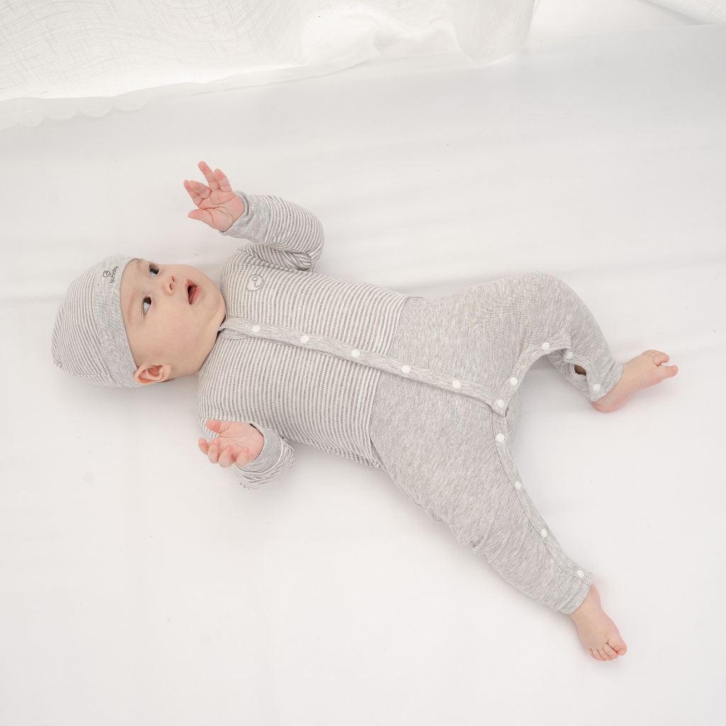 Bodysuit cho bé Sơ Sinh cài cúc giữa chất liệu Siro Cotton mềm mại BU Baby BSR210200 | Quần áo BU Baby chính hãng