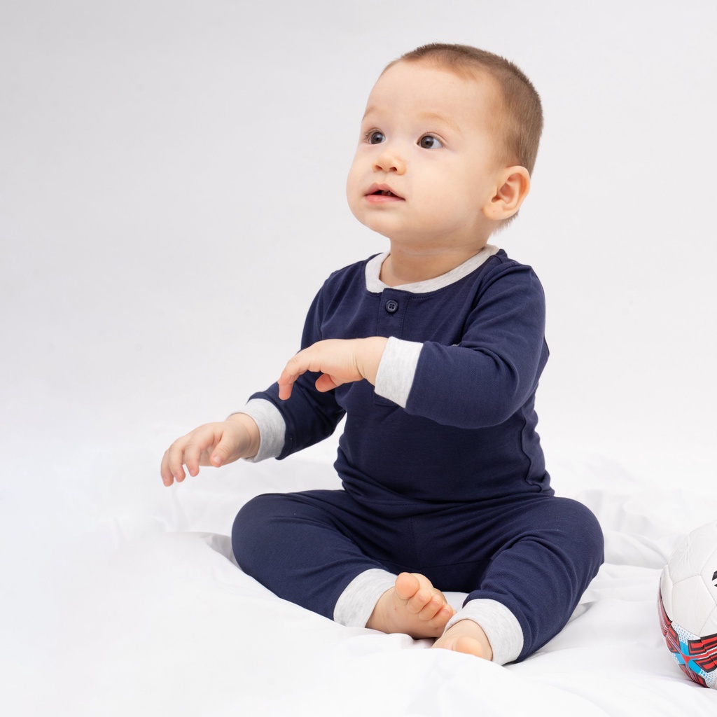 Bộ Quần Áo Polo dài tay cho bé chất liệu Sợi Tre Cotton cao cấp BU Baby BPN110301 | Quần áo BU Baby chính hãng