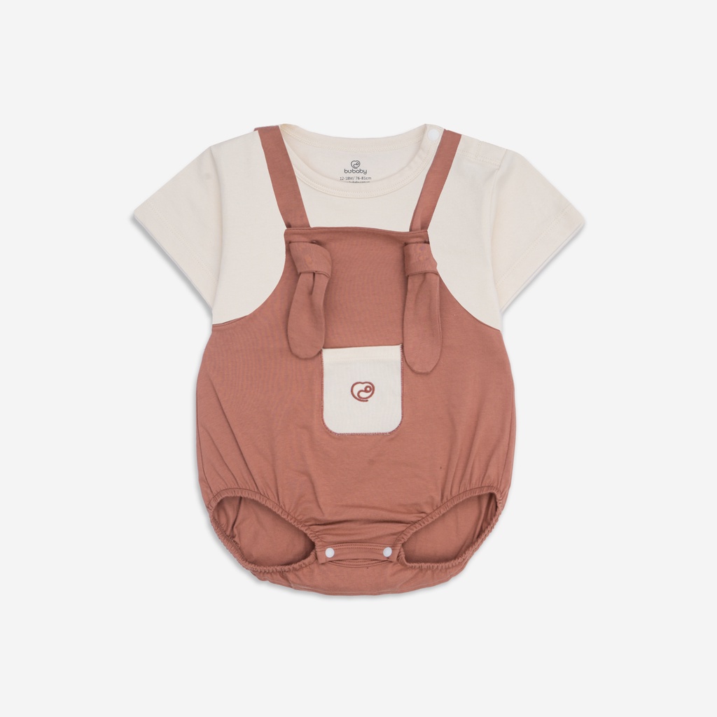 Set quần yếm kèm áo ngắn tay cài vai Brownie BOC630100 | Quần áo BU Baby chính hãng