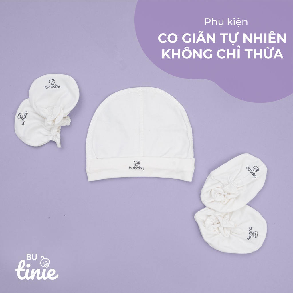 Bộ quần áo cài chéo dài tay cho trẻ sinh thiếu tháng, nhẹ cân dưới 2.5kg BU Baby chính hãng