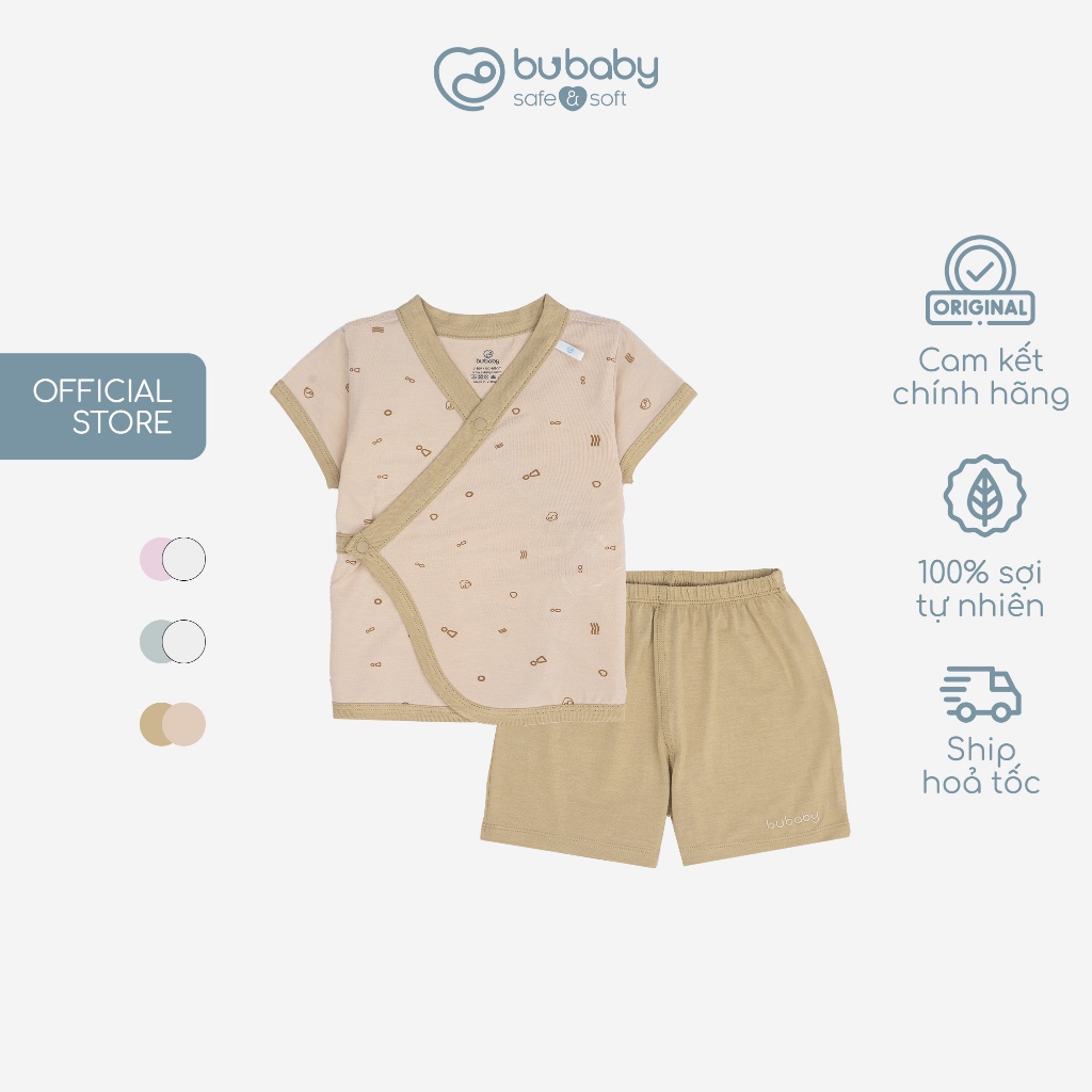 Bộ quần áo ngắn tay cài chéo Bambus Signature BBB130800 | Quần áo BU Baby chính hãng
