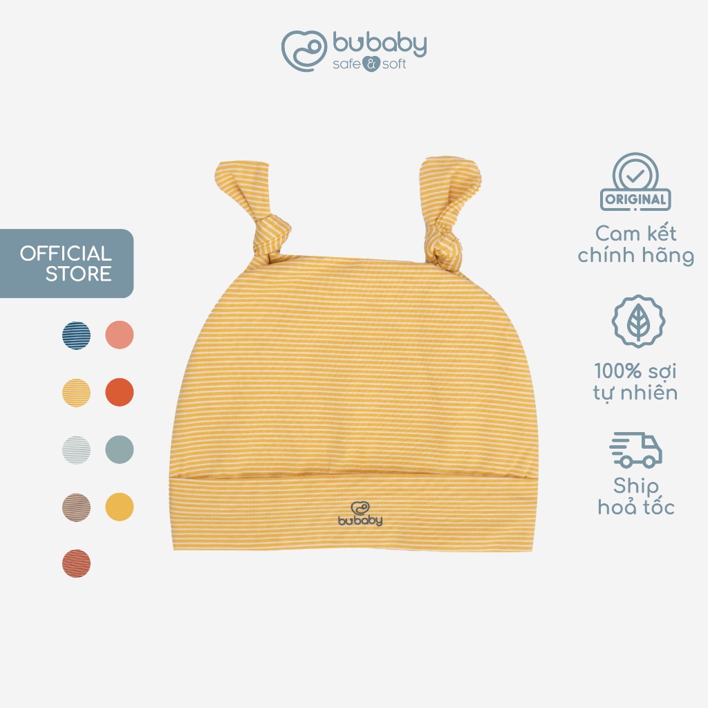 Mũ cho bé sơ sinh đến 6 tháng chất liệu sợi tre cotton BU Baby ABC192402 | Phụ kiện BU Baby chính hãng