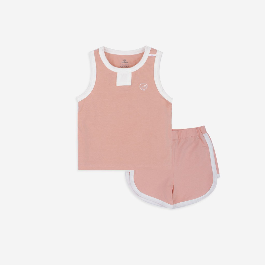 Bộ hè cho bé vải cotton hữu cơ cho bé dưới 1 tuổi BU Baby BOC016.01