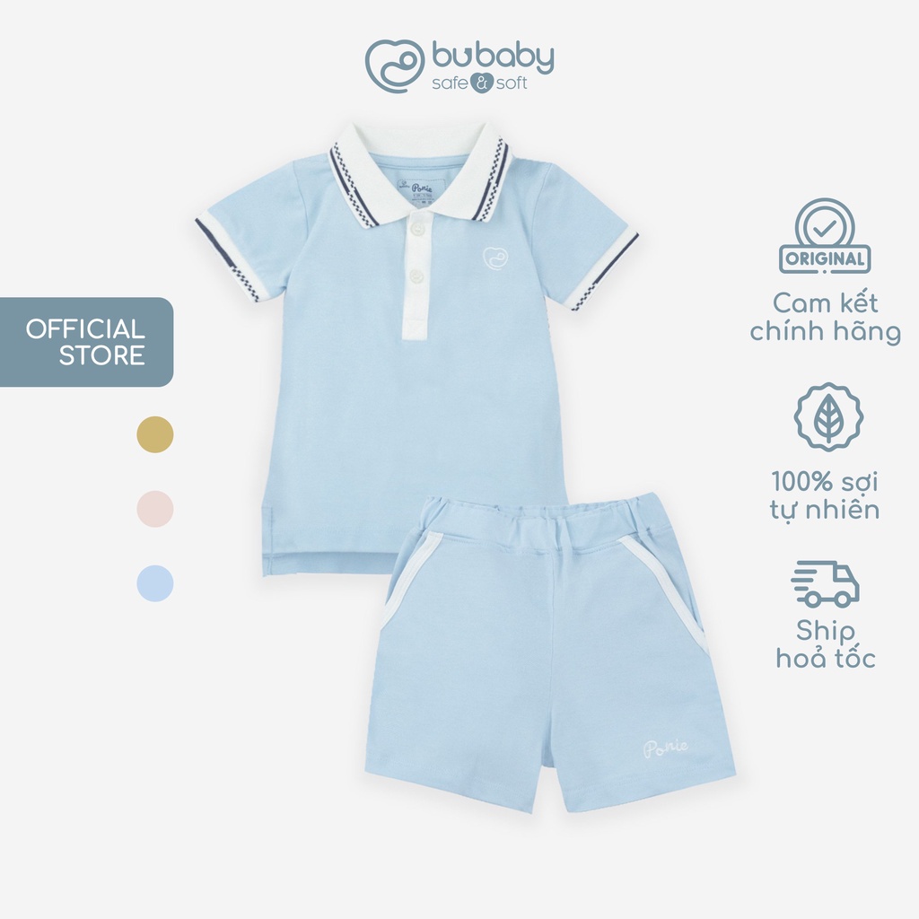 Bộ polo bé trai, bé gái BU Baby chính hãng, chất liệu Ponie cao cấp BU Baby BP032.01 | Quần áo BU Baby chính hãng