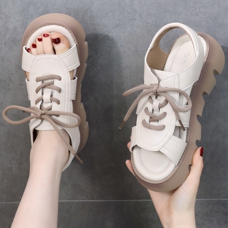 Giày Sandal Da Đế Mềm Dày Thời Trang Mùa Hè 2023 Cho Nữ