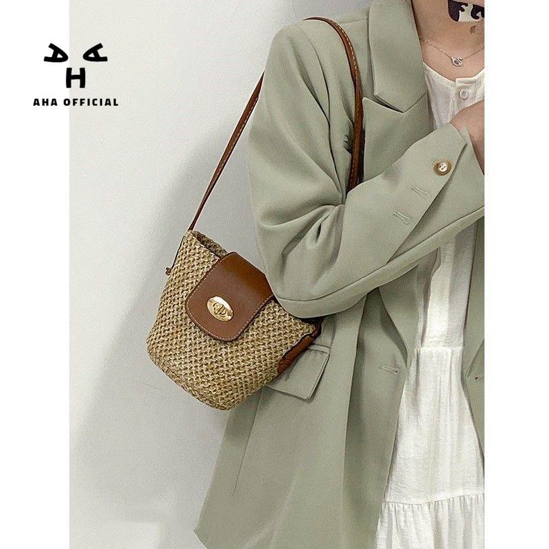 Túi Đeo Chéo Mini Đan Lát Phong Cách Mới Lạ Dành Cho Nữ