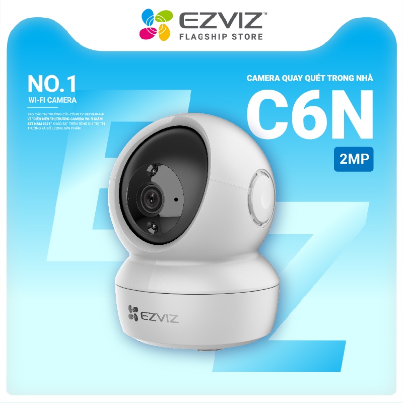 [Mã ELEZ60K giảm 60K đơn 500K] Camera WI-FI EZVIZ C6N 1080P Trong nhà, Quay Quét 360 Độ, Đàm Thoại 2 Chiều