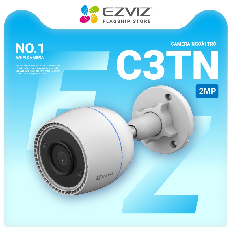 [Mã ELCL12 giảm 9% đơn 300K] Camera WI-FI EZVIZ C3TN 2MP, Ngoài Trời, Không/Có Màu Ban Đêm, IP67