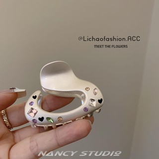 Kẹp tóc kim loại đính đá zircon nhiều màu sắc phong cách mới 2023 cho nữ